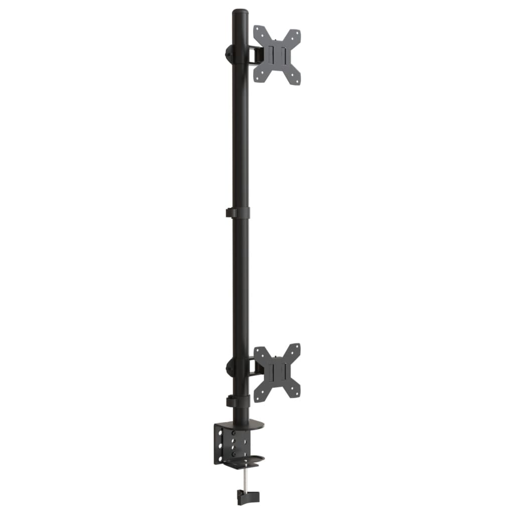 vidaXL Tischhalterung für 2 Monitore Schwarz Stahl VESA 75/100 mm