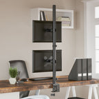 vidaXL Tischhalterung für 2 Monitore Schwarz Stahl VESA 75/100 mm