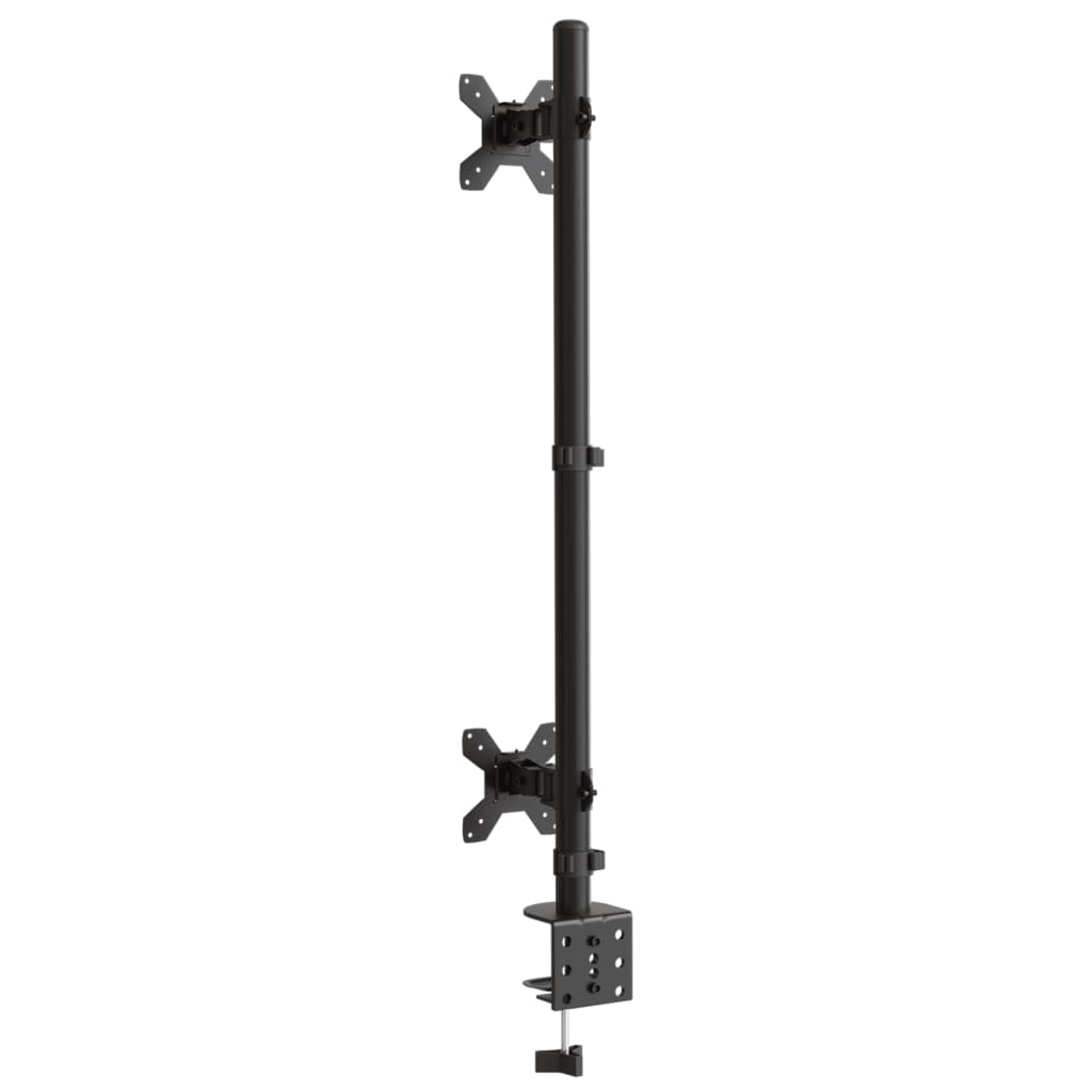vidaXL Tischhalterung für 2 Monitore Schwarz Stahl VESA 75/100 mm