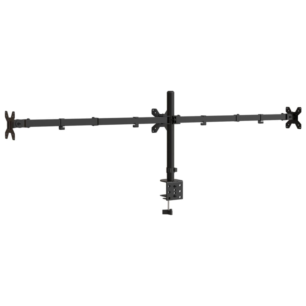 vidaXL Tischhalterung für 3 Monitore Schwarz Stahl VESA 75/100 mm