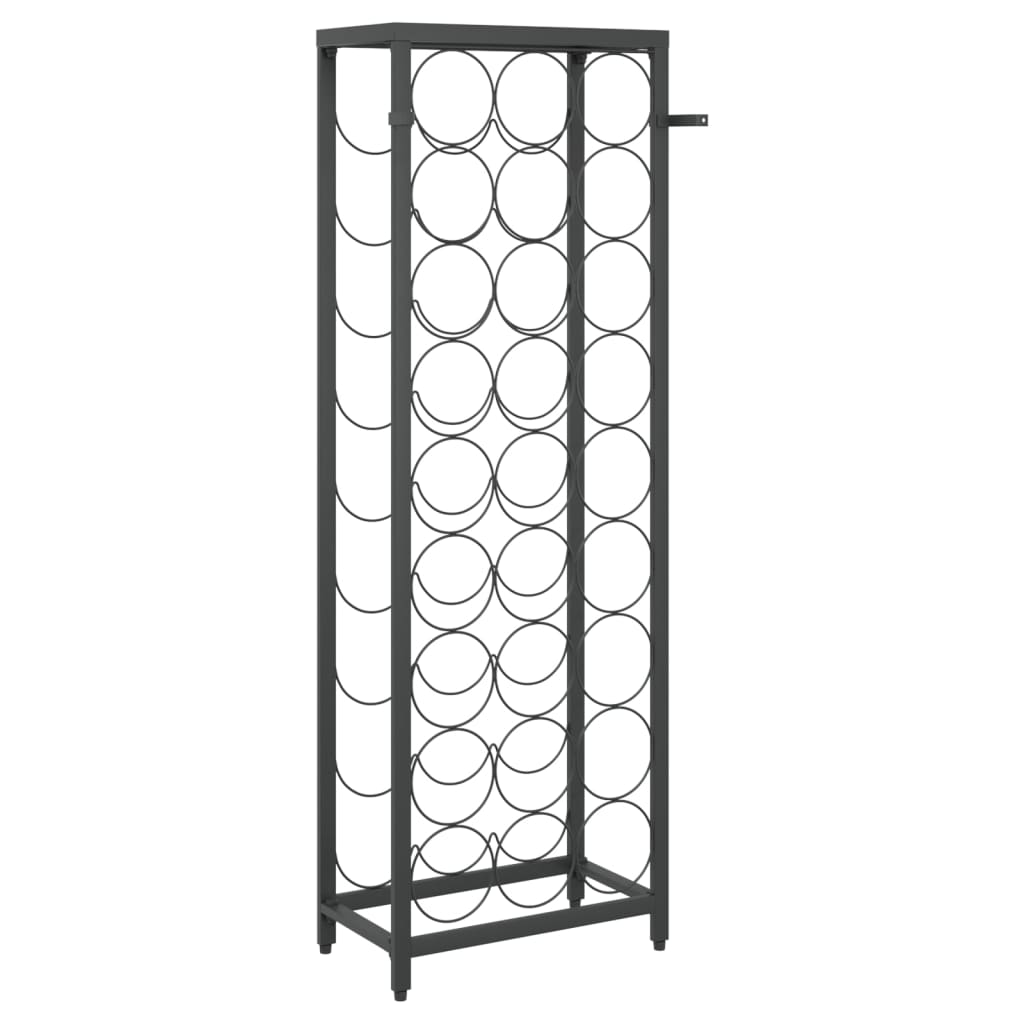 vidaXL Weinregal für 27 Flaschen Schwarz 34x18x100 cm Schmiedeeisen