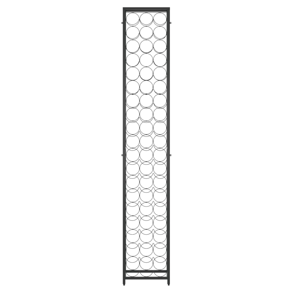 vidaXL Weinregal für 57 Flaschen Schwarz 34x18x200 cm Schmiedeeisen