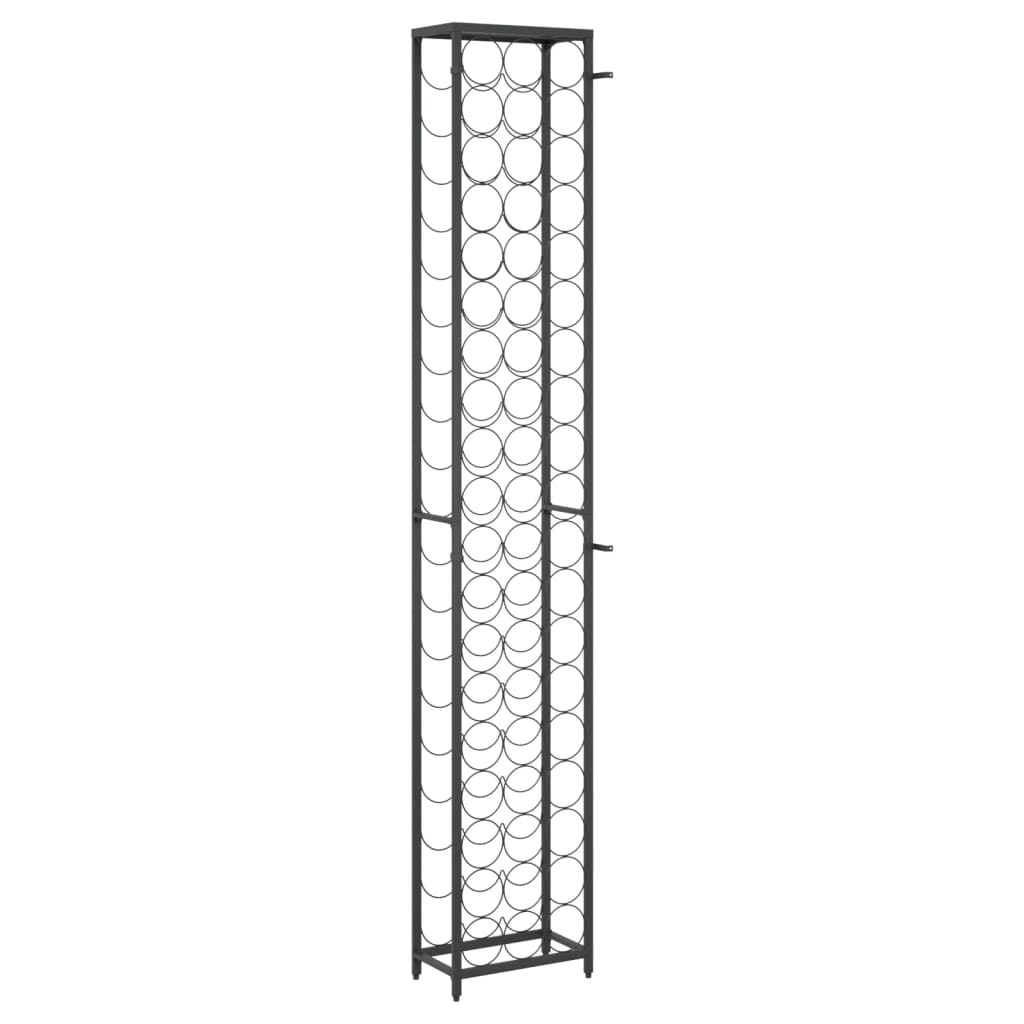 vidaXL Weinregal für 57 Flaschen Schwarz 34x18x200 cm Schmiedeeisen