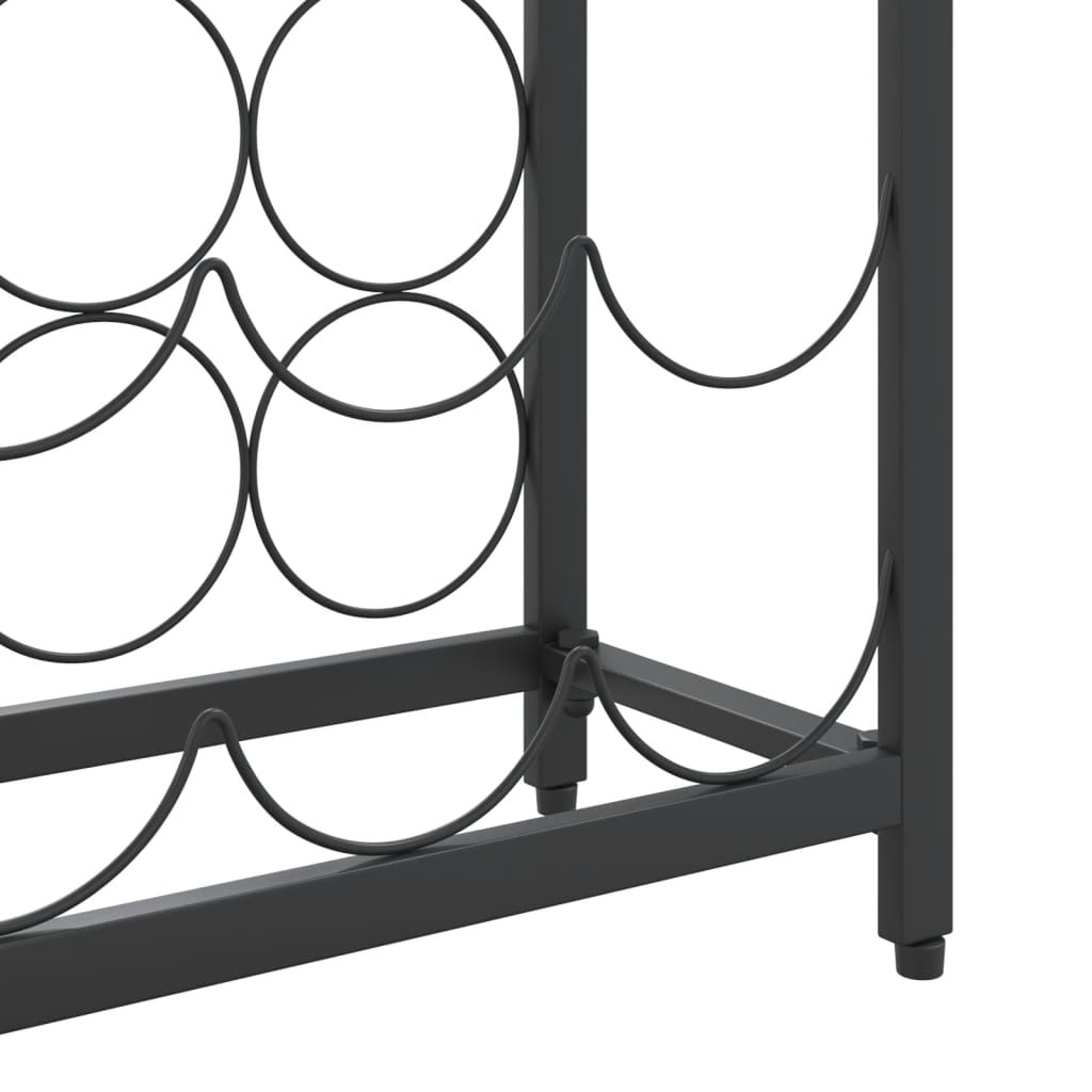 vidaXL Weinregal für 57 Flaschen Schwarz 34x18x200 cm Schmiedeeisen