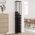 vidaXL Weinregal für 57 Flaschen Schwarz 34x18x200 cm Schmiedeeisen