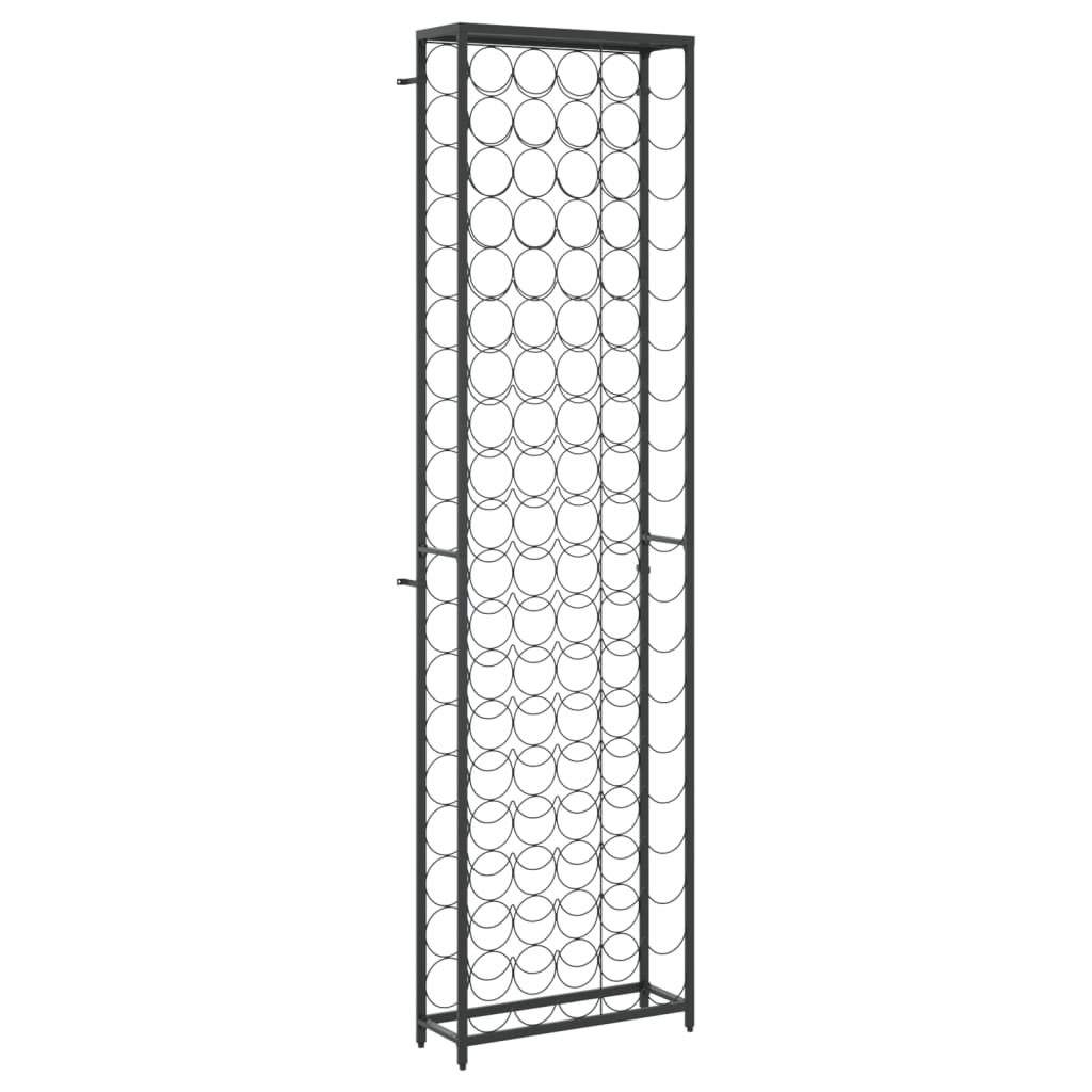 vidaXL Weinregal für 95 Flaschen Schwarz 54x18x200 cm Schmiedeeisen