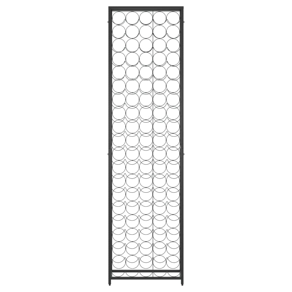 vidaXL Weinregal für 95 Flaschen Schwarz 54x18x200 cm Schmiedeeisen