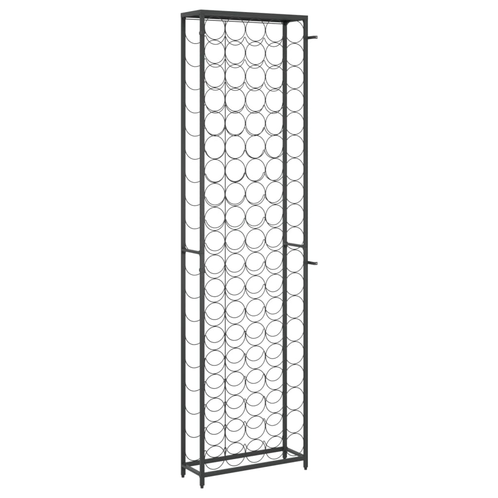 vidaXL Weinregal für 95 Flaschen Schwarz 54x18x200 cm Schmiedeeisen