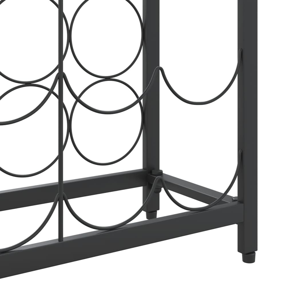 vidaXL Weinregal für 95 Flaschen Schwarz 54x18x200 cm Schmiedeeisen