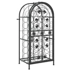 vidaXL Weinregal für 33 Flaschen Schwarz 45x36x100 cm Schmiedeeisen
