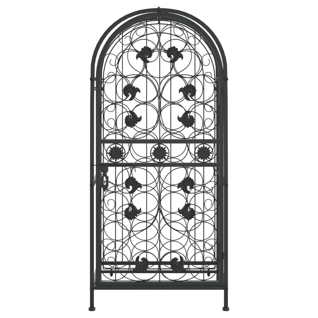 vidaXL Weinregal für 33 Flaschen Schwarz 45x36x100 cm Schmiedeeisen