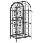 vidaXL Weinregal für 33 Flaschen Schwarz 45x36x100 cm Schmiedeeisen