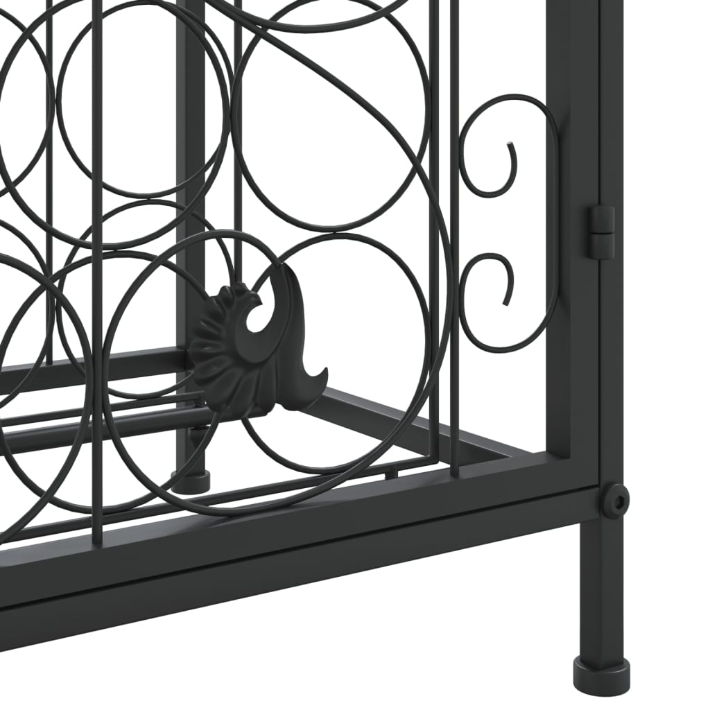 vidaXL Weinregal für 33 Flaschen Schwarz 45x36x100 cm Schmiedeeisen