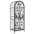 vidaXL Weinregal für 41 Flaschen Schwarz 45x36x120 cm Schmiedeeisen
