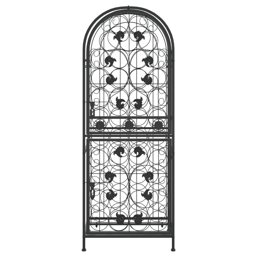 vidaXL Weinregal für 41 Flaschen Schwarz 45x36x120 cm Schmiedeeisen
