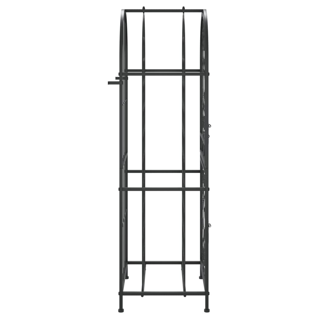 vidaXL Weinregal für 41 Flaschen Schwarz 45x36x120 cm Schmiedeeisen