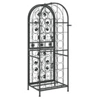 vidaXL Weinregal für 41 Flaschen Schwarz 45x36x120 cm Schmiedeeisen