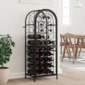 vidaXL Weinregal für 41 Flaschen Schwarz 45x36x120 cm Schmiedeeisen