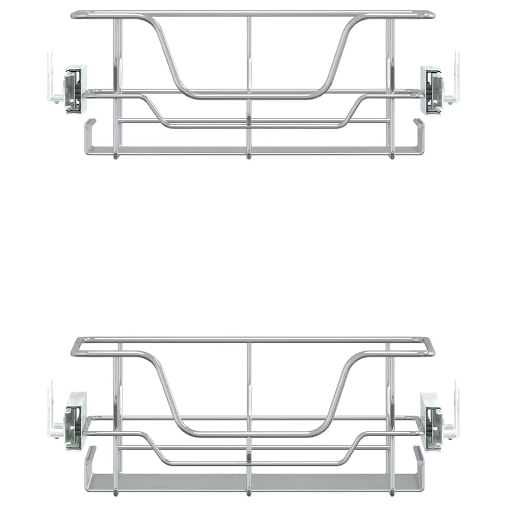 vidaXL Küchen-Drahtkörbe 2 Stk. Ausziehbar Silbern 45 cm