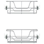 vidaXL Küchen-Drahtkörbe 2 Stk. Ausziehbar Silbern 45 cm