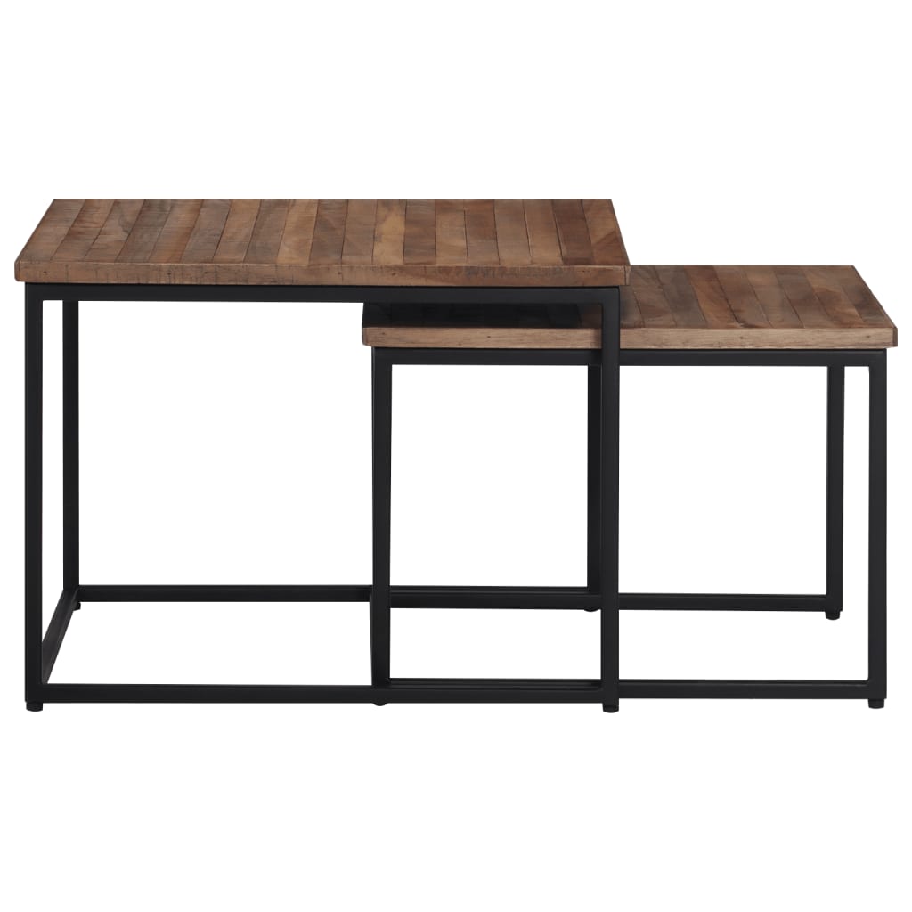 vidaXL Satztische 2 Stk. Massivholz Teak