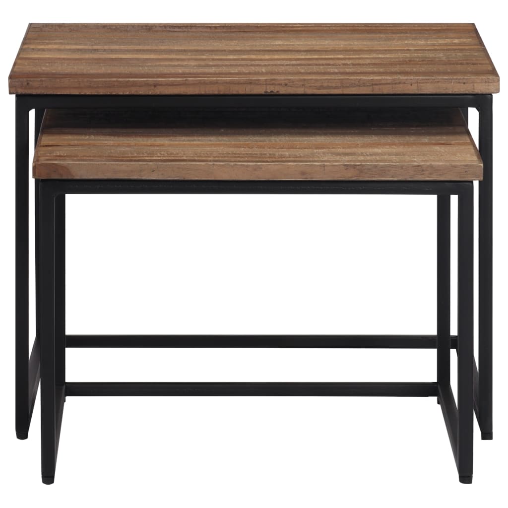 vidaXL Satztische 2 Stk. Massivholz Teak