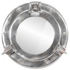 vidaXL Bullaugen-Spiegel Wandmontage Ø23 cm Aluminium und Glas