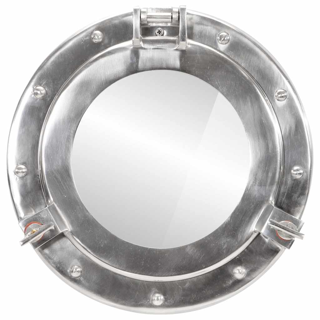 vidaXL Bullaugen-Spiegel Wandmontage Ø30 cm Aluminium und Glas