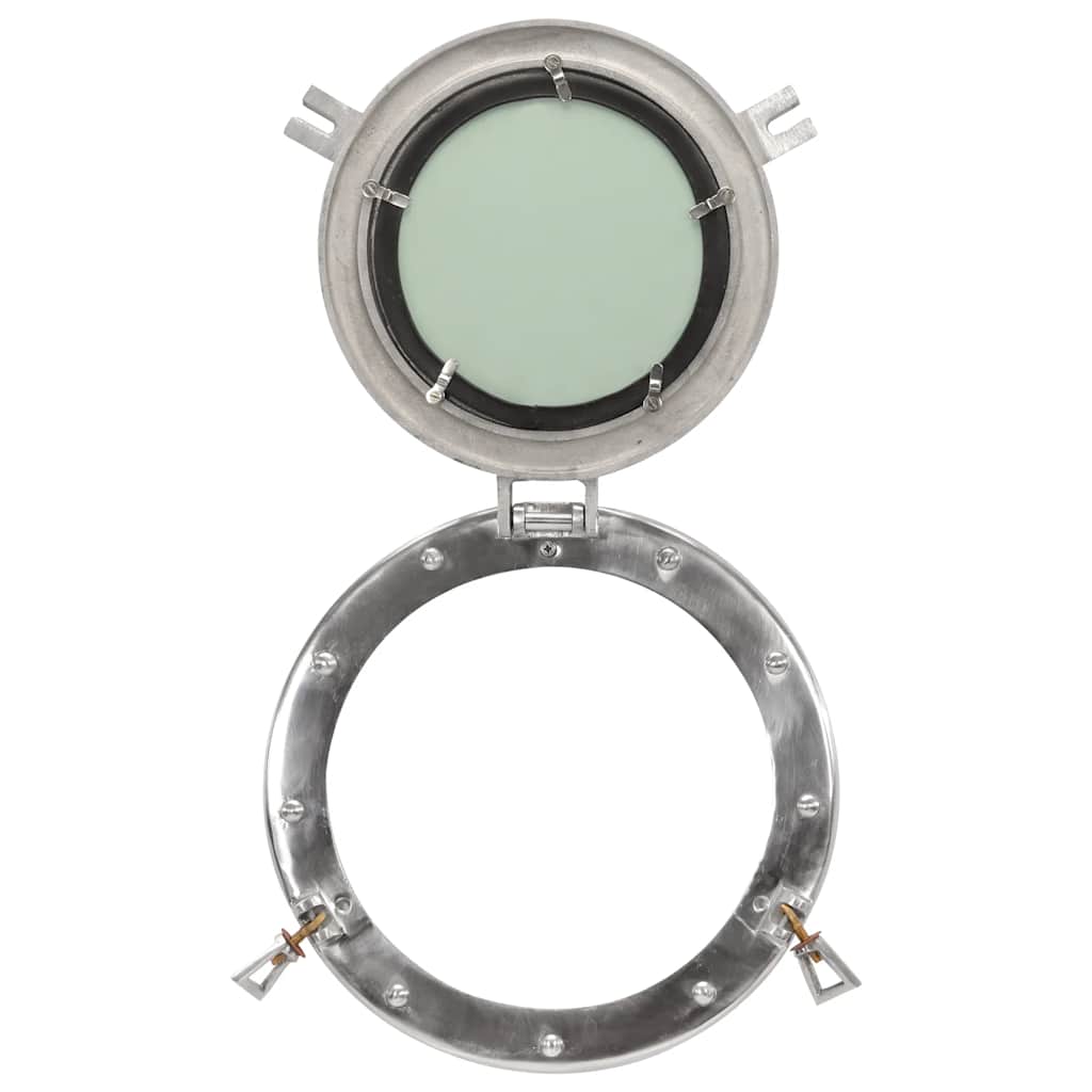 vidaXL Bullaugen-Spiegel Wandmontage Ø30 cm Aluminium und Glas