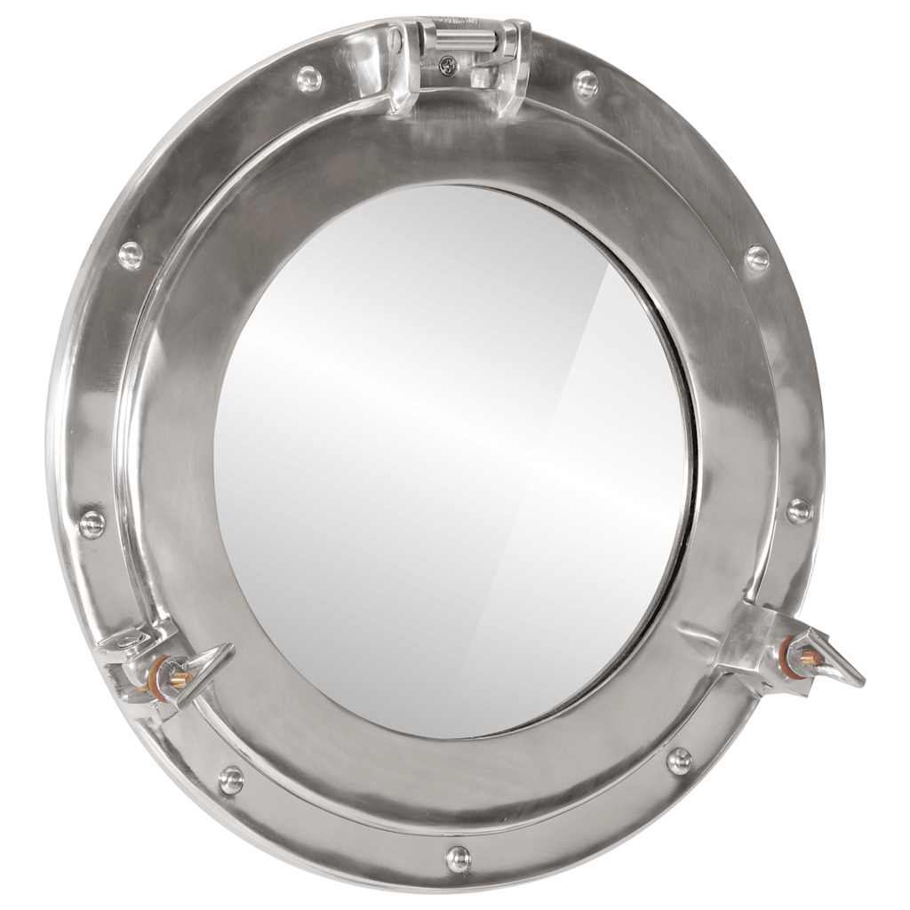 vidaXL Bullaugen-Spiegel Wandmontage Ø38 cm Aluminium und Glas
