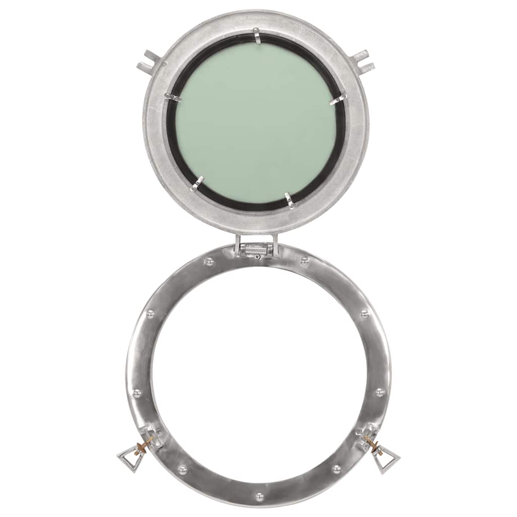 vidaXL Bullaugen-Spiegel Wandmontage Ø38 cm Aluminium und Glas