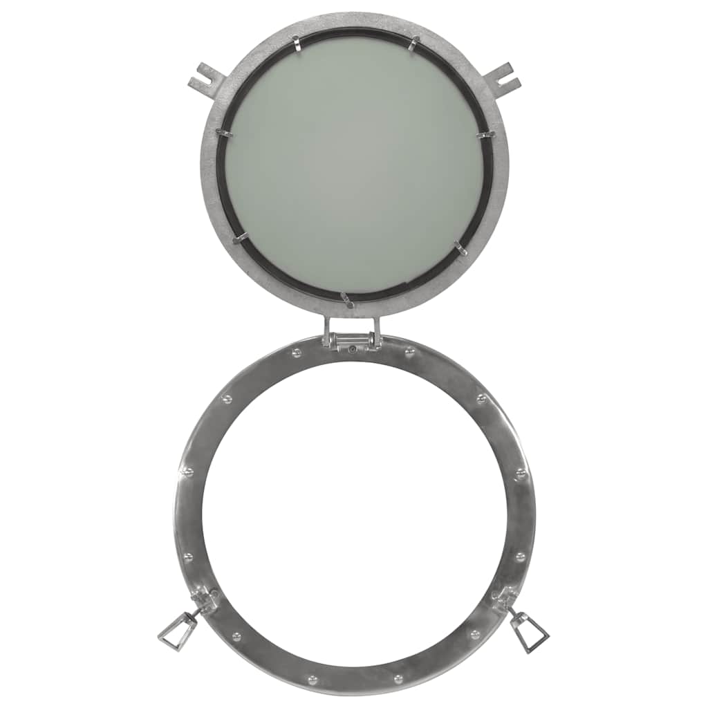 vidaXL Bullaugen-Spiegel Wandmontage Ø50 cm Aluminium und Glas