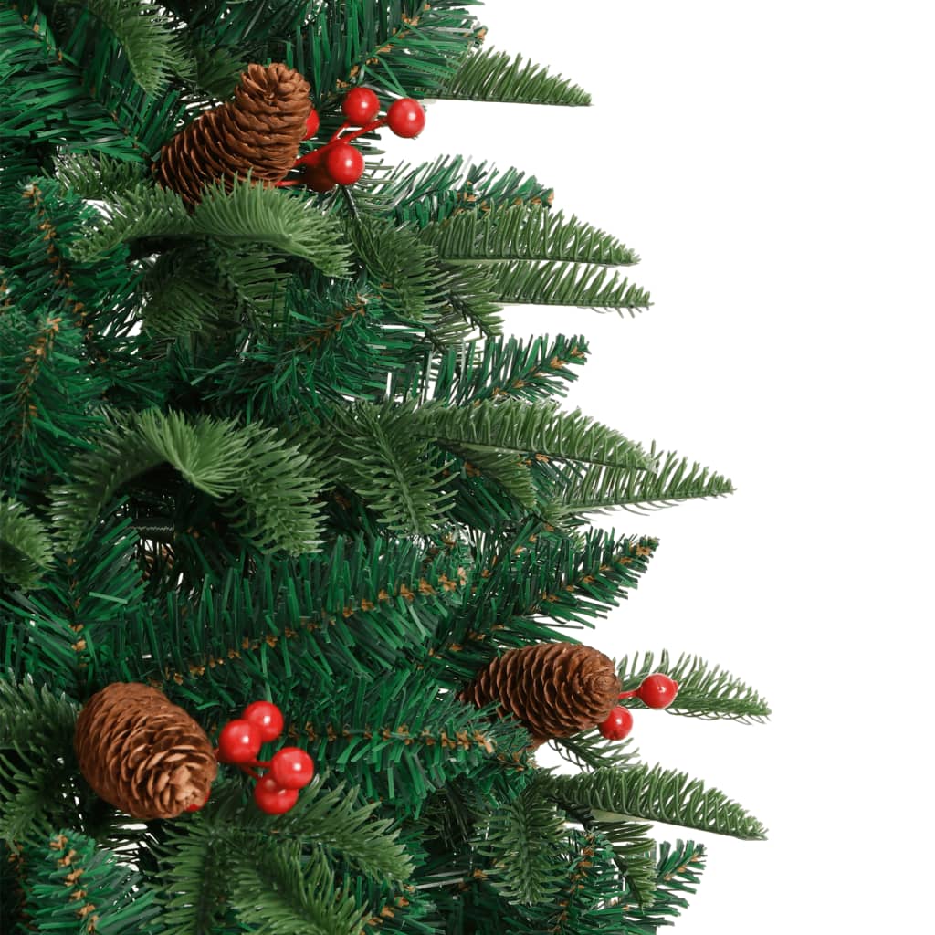 vidaXL Künstlicher Weihnachtsbaum Klappbar mit Zapfen Beeren 120 cm