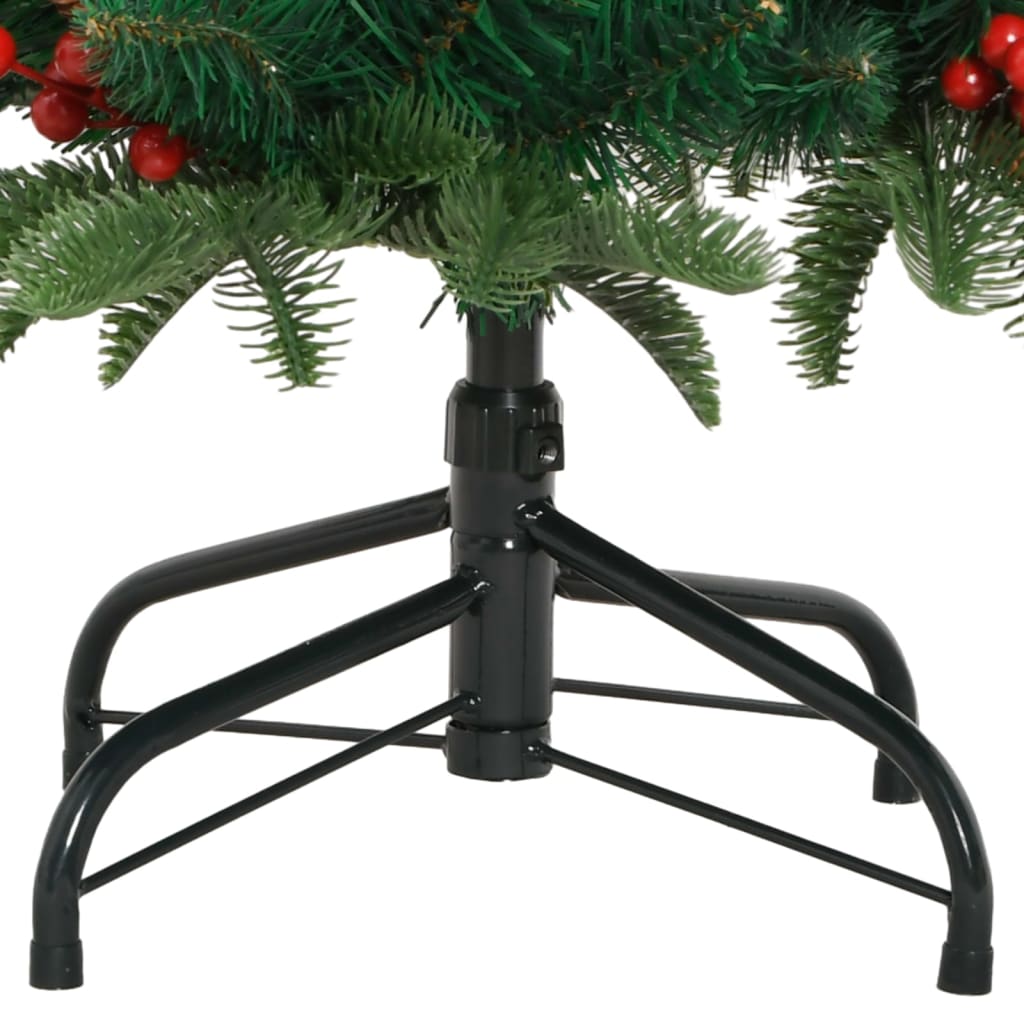 vidaXL Künstlicher Weihnachtsbaum Klappbar mit Zapfen Beeren 120 cm