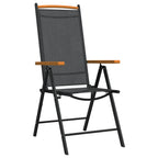 vidaXL 7-tlg. Garten-Essgruppe Schwarz und Braun Aluminium