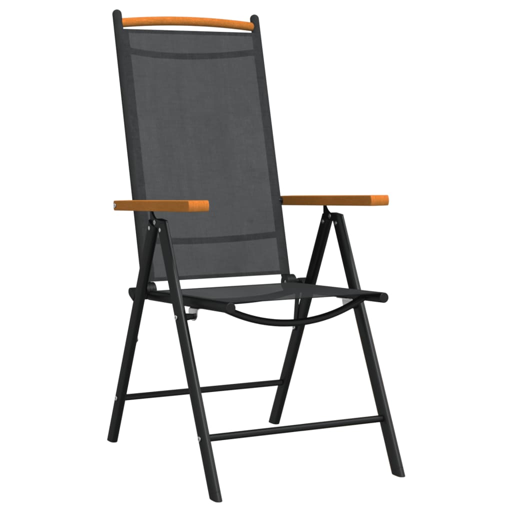 vidaXL 7-tlg. Garten-Essgruppe Schwarz und Braun Aluminium