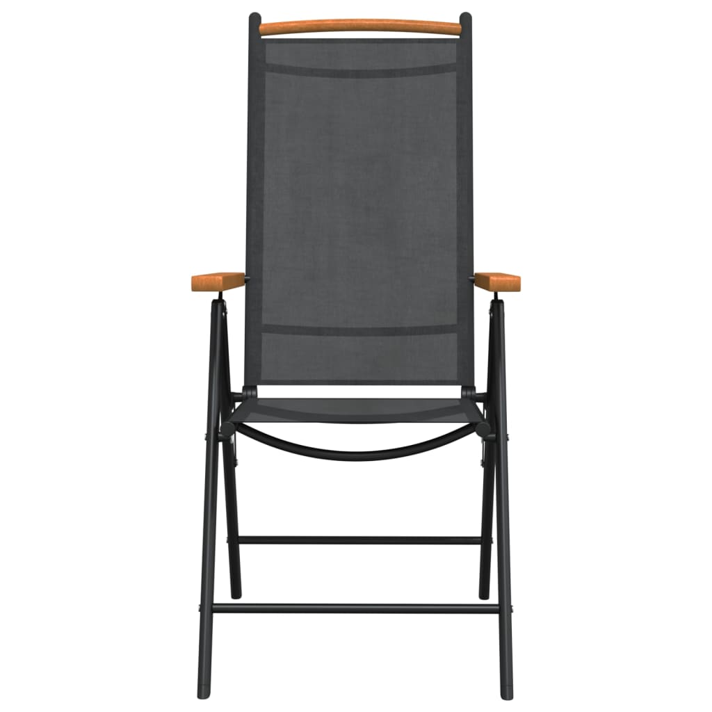 vidaXL 7-tlg. Garten-Essgruppe Schwarz und Braun Aluminium