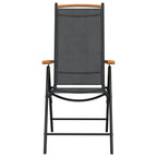 vidaXL 7-tlg. Garten-Essgruppe Schwarz und Braun Aluminium