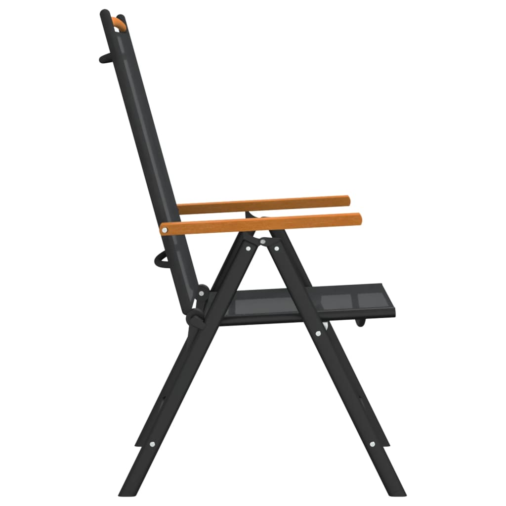 vidaXL 7-tlg. Garten-Essgruppe Schwarz und Braun Aluminium
