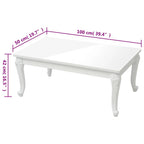vidaXL Couchtisch Hochglanz-Weiß 100x50x42 cm Holzwerkstoff