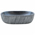vidaXL Aufsatzwaschbecken Schwarz und Grau Oval 47x33x13 cm Keramik