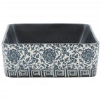 vidaXL Aufsatzwaschbecken Schwarz Blau Rechteckig 46x35,5x13cm Keramik