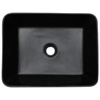 vidaXL Aufsatzwaschbecken Schwarz Blau Rechteckig 46x35,5x13cm Keramik