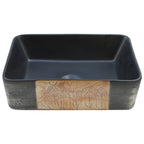 vidaXL Aufsatzwaschbecken Schwarz Braun Rechteck 46x35,5x13cm Keramik