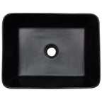 vidaXL Aufsatzwaschbecken Schwarz Braun Rechteck 46x35,5x13cm Keramik
