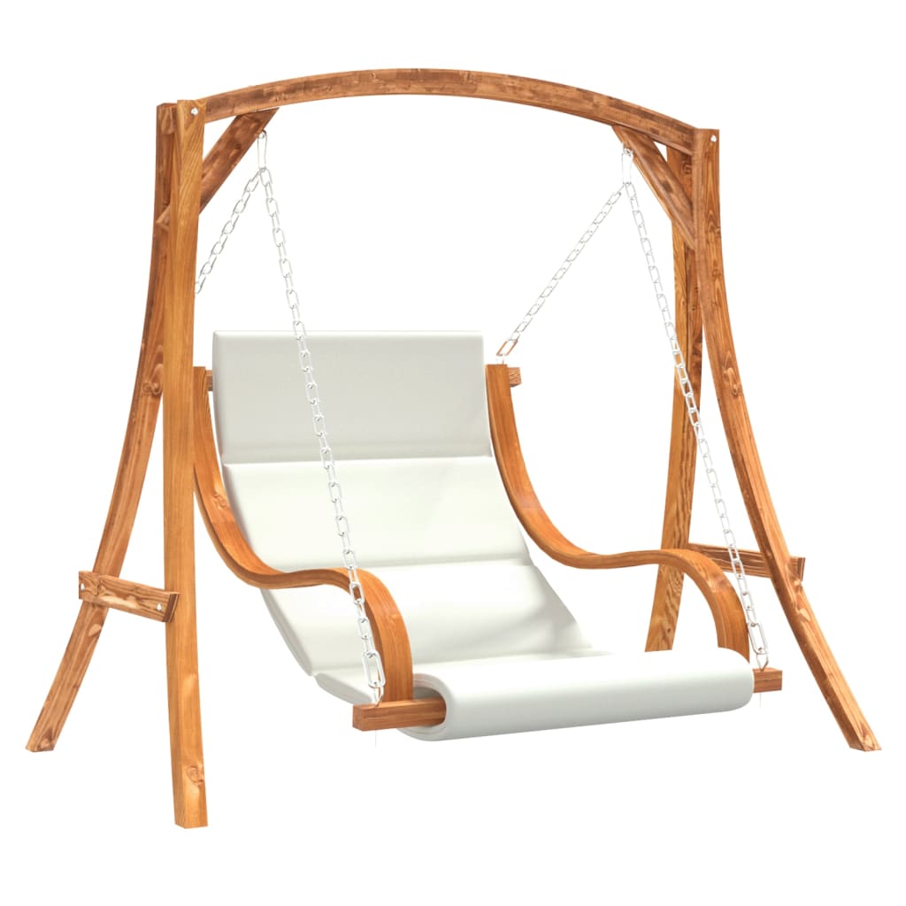 vidaXL Hollywoodschaukel mit Auflage Massivholz Fichte mit Teak-Finish