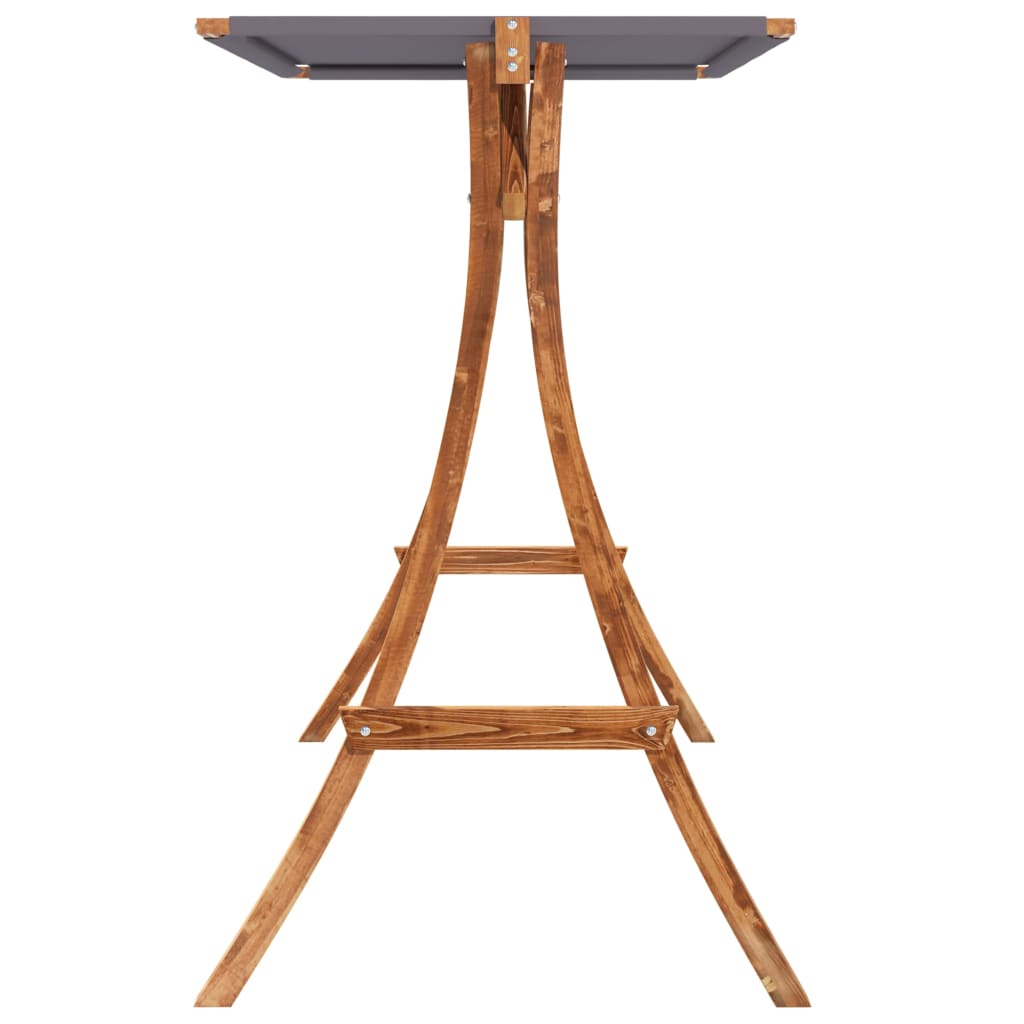 vidaXL Hollywoodschaukel mit Dach Massivholz Fichte mit Teak-Finish