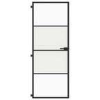 vidaXL Innentür Schlank Schwarz 76x201,5 cm Hartglas und Aluminium