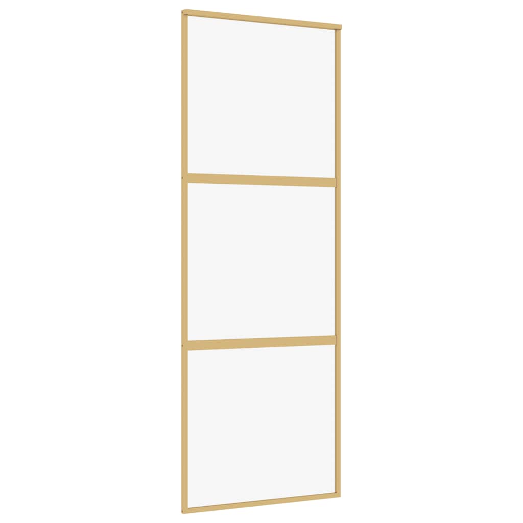 vidaXL Schiebetür Golden 76x205 cm ESG-Klarglas und Aluminium
