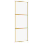 vidaXL Schiebetür Golden 76x205 cm ESG-Klarglas und Aluminium